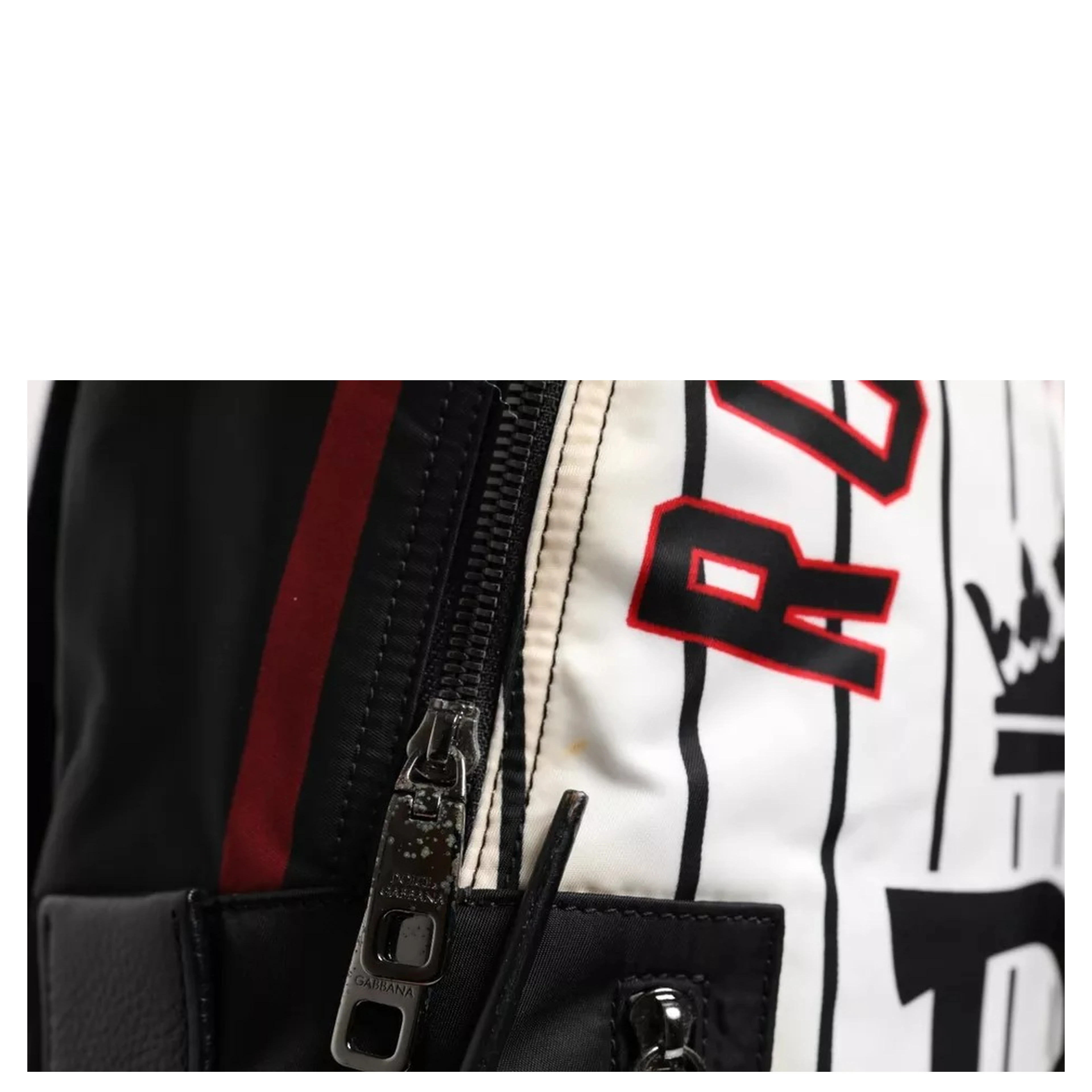 Black White Vulcano Royal King Print Men Backpack Bag