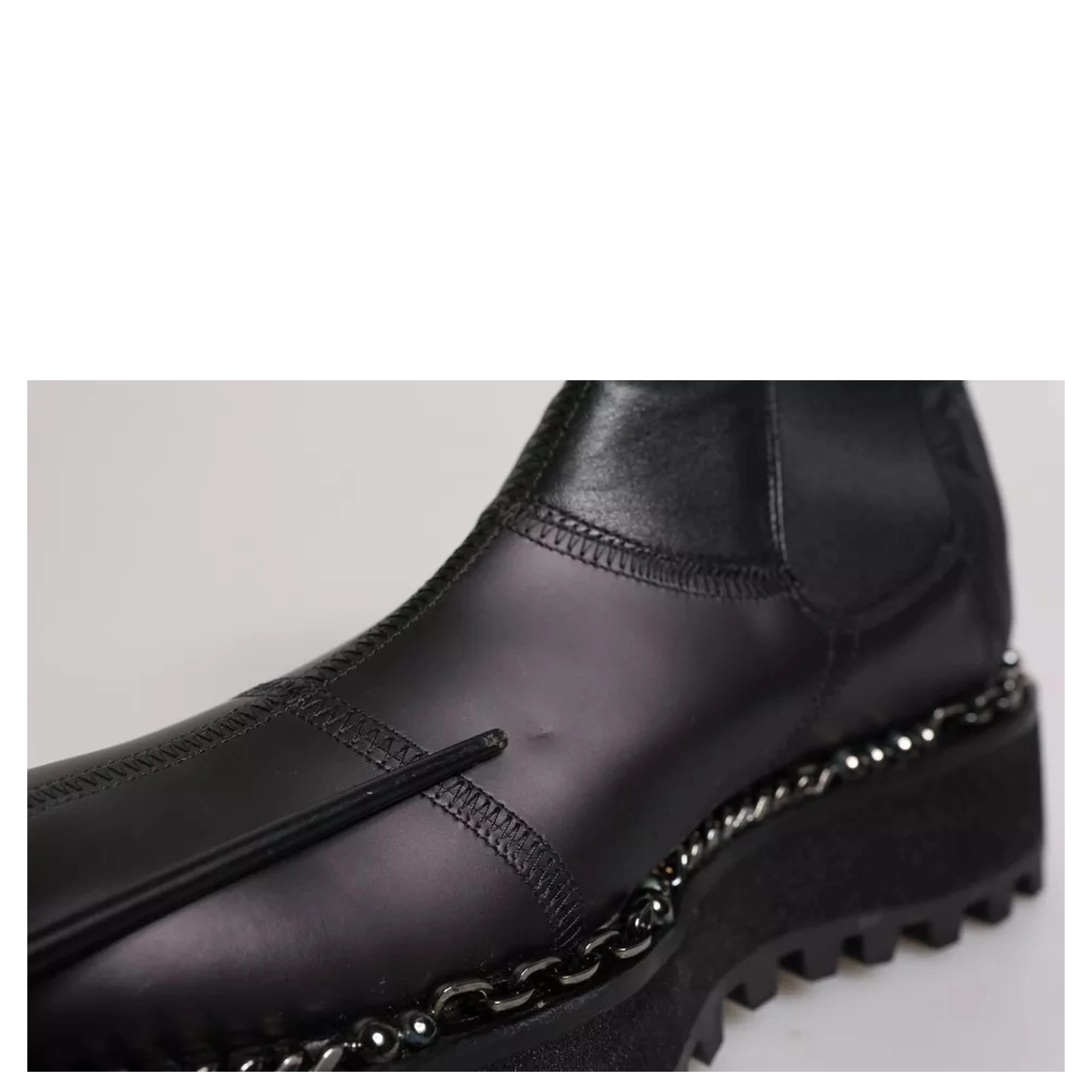 Black Chelsea Boots Leather Slip On Shoes