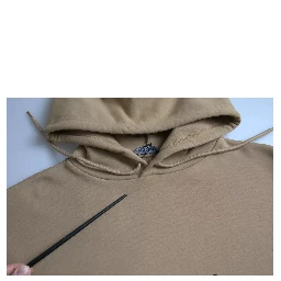 Brown Cotton Symbolic Molleton Bouclette Hooded Sweater