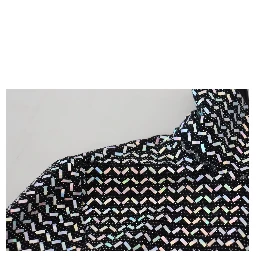Black Embellished Nylon Bodycon Mini Dress