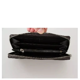 Brown Exotic Leather Zip Around Continental Clutch Wallet