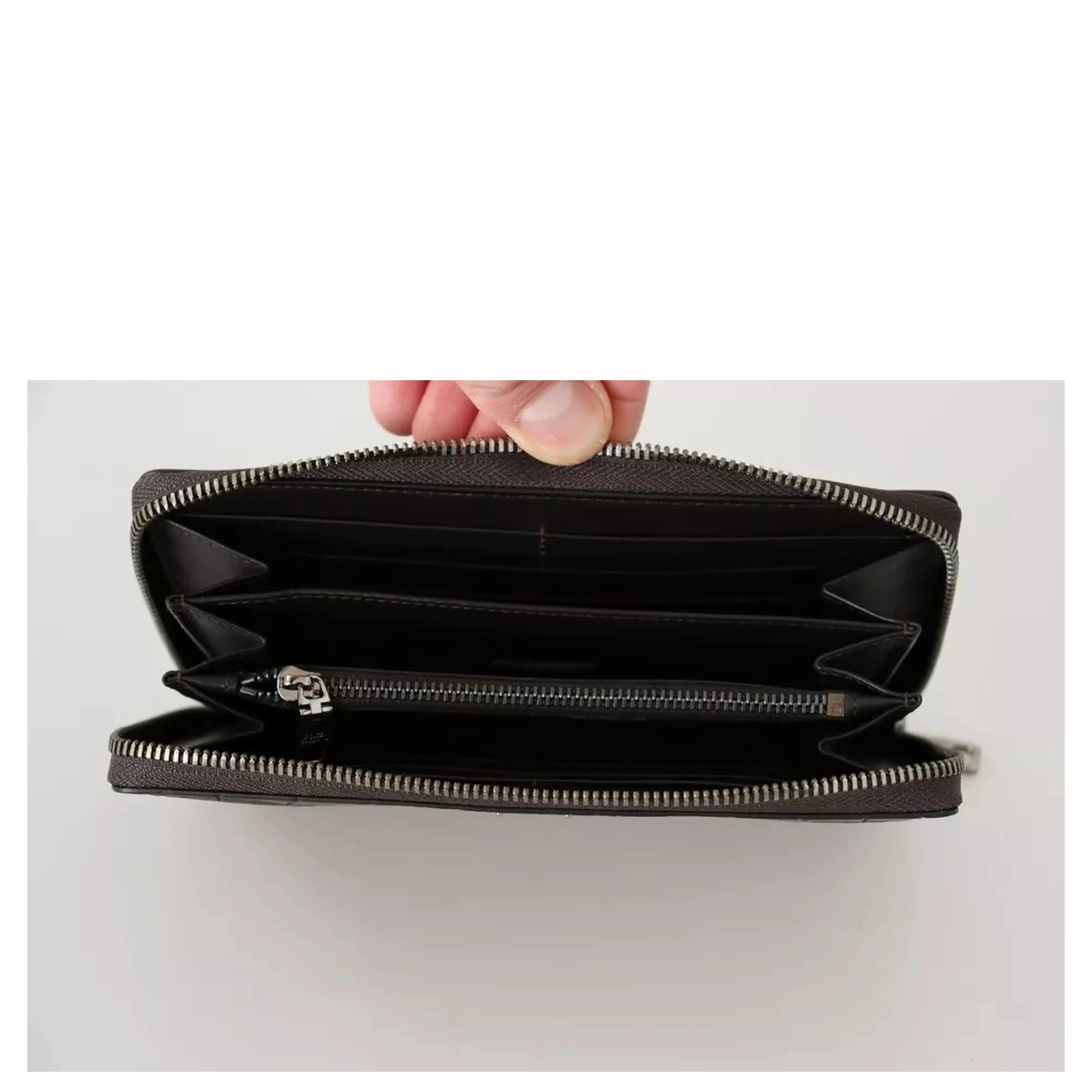 Brown Exotic Leather Zip Around Continental Clutch Wallet