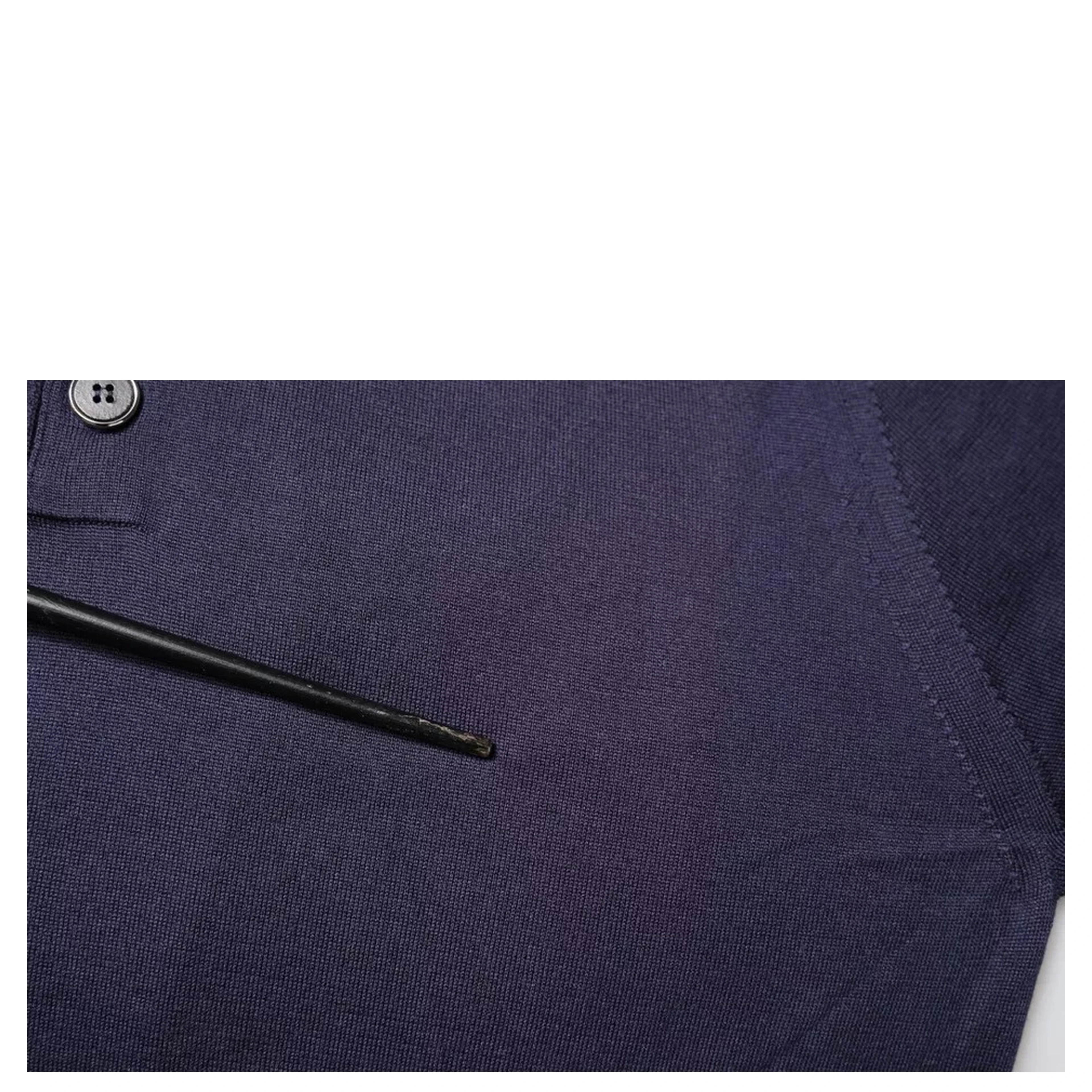Blue Silk Collared Short Sleeves Polo T-shirt