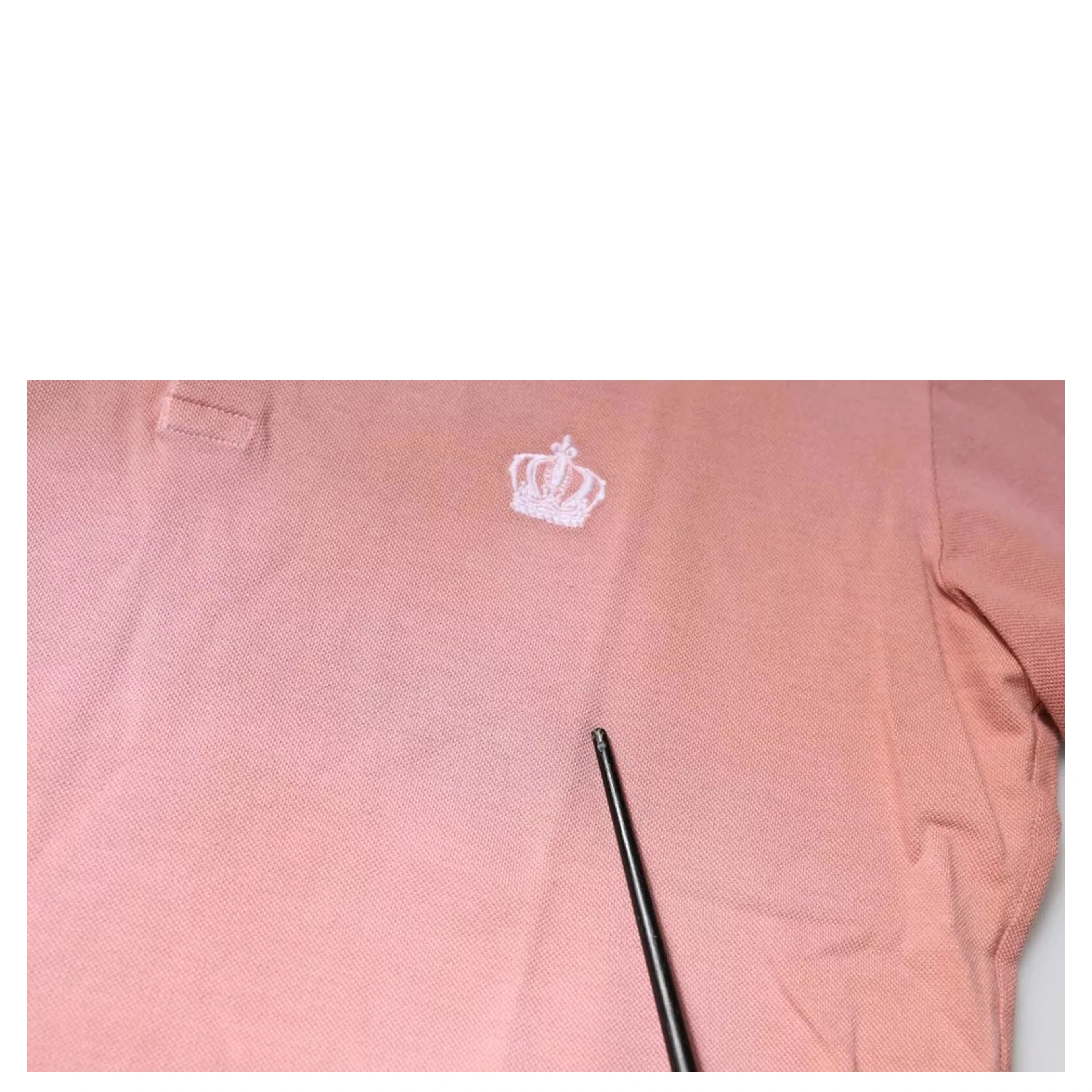 Pink Crown Collared Short Sleeve Polo T-shirt