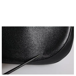 Black Leather Flap Saddle Shoulder Bag