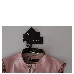 Pink Leather Sleeveless Vest Jacket Blouse