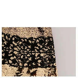 Gold Strapless Sequin Embellished Lace Dress