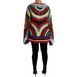 Multicolor Sun Ruffled Top Blouse Sweater