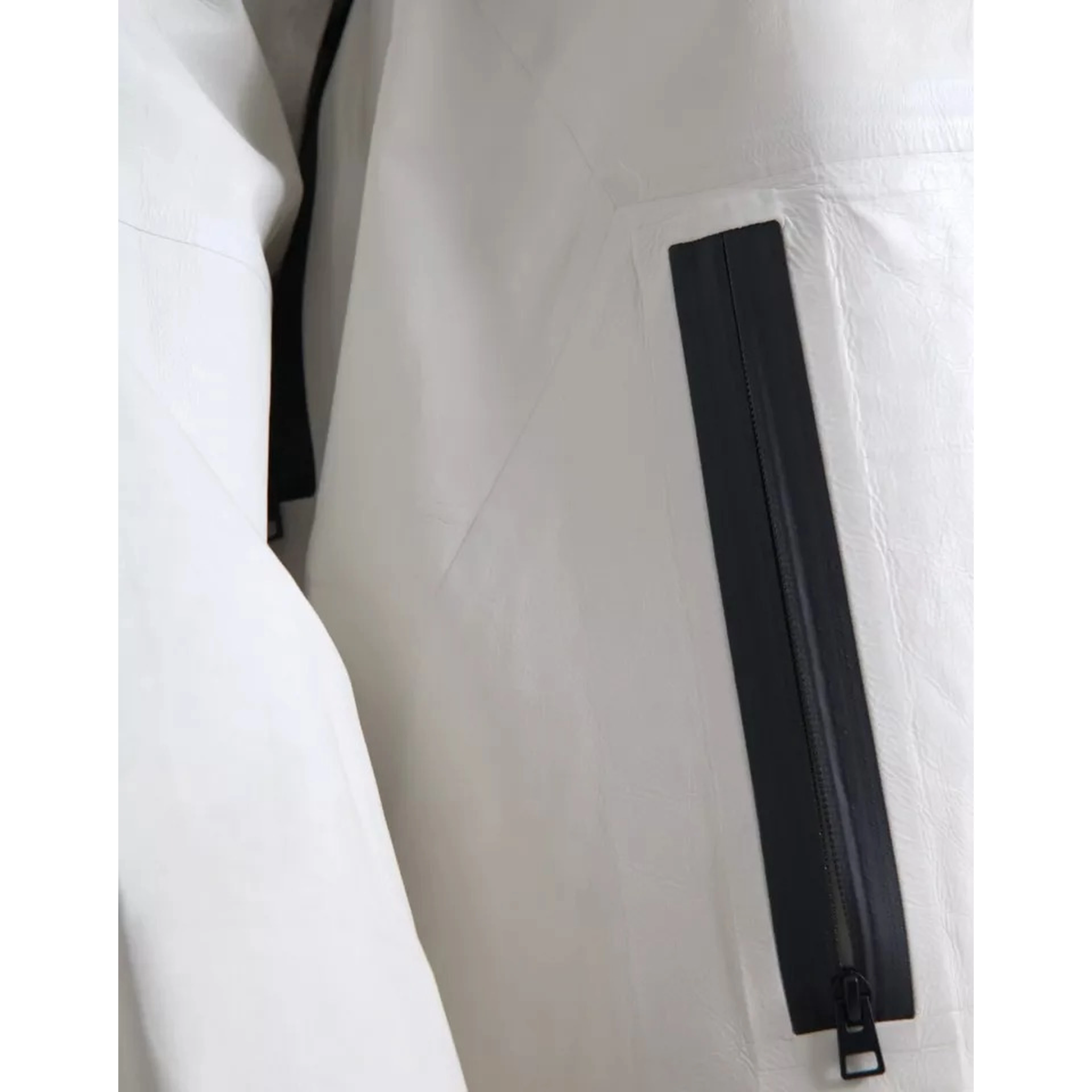 White Leather Men Waterproof Jacket Blouson