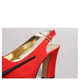 Red Platform Slingback Heels Sandals Shoes