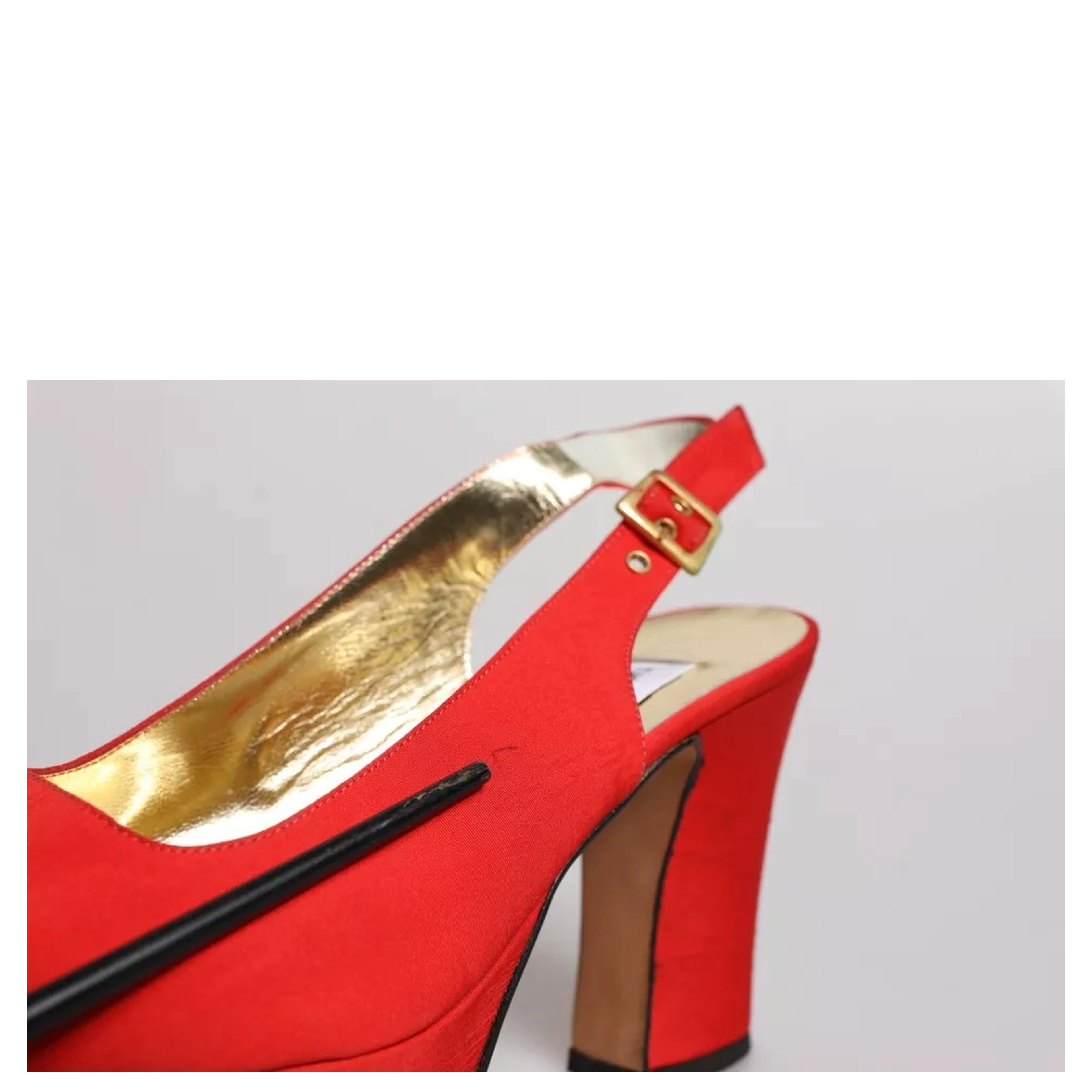 Red Platform Slingback Heels Sandals Shoes
