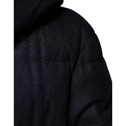 Black Nylon Hooded Puffer Men Coat Jacket