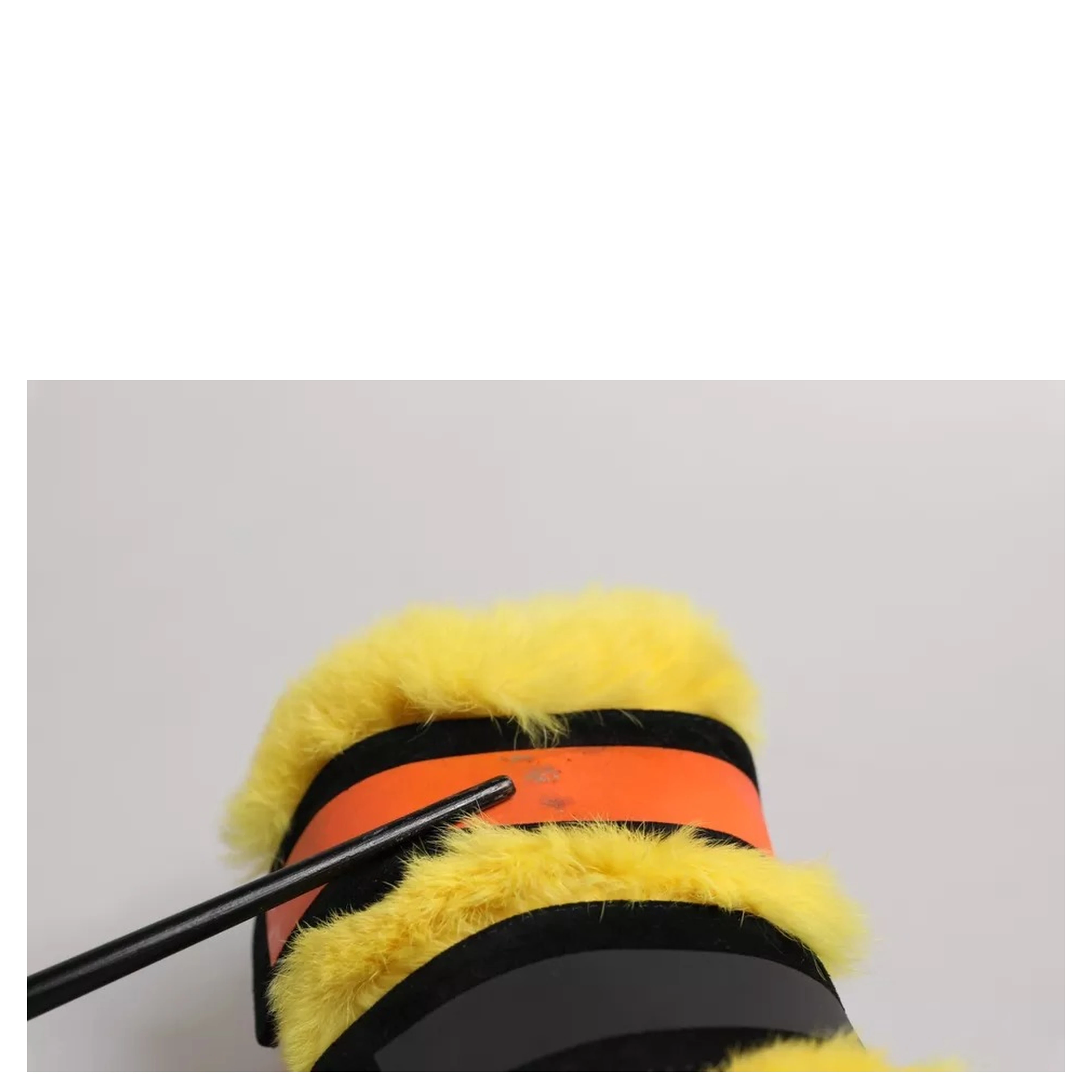 Multicolor Fur Embellished Sneakers Shoes