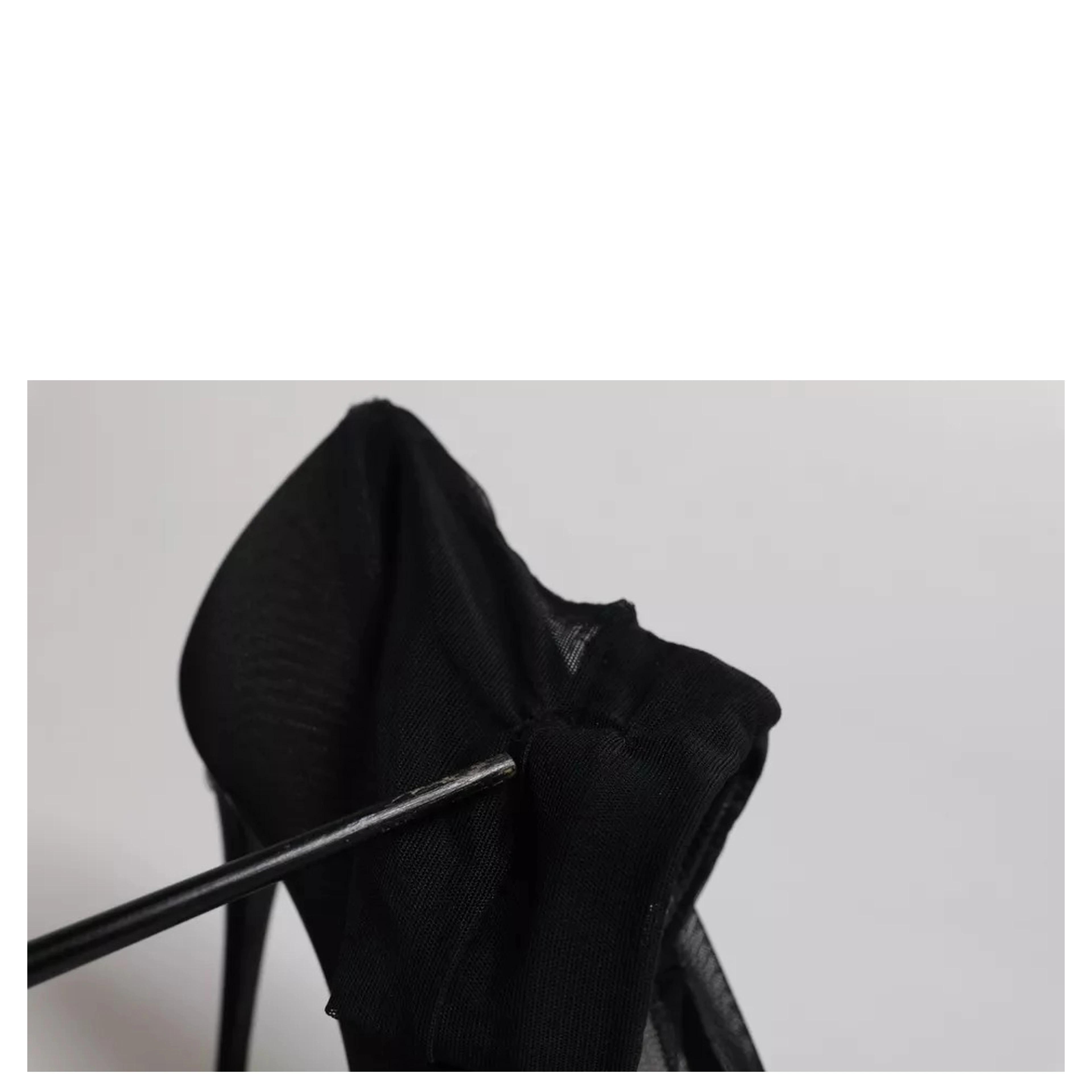 Black Viscose Mesh Sock Style Boots Shoes