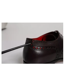 Black Calfskin Leather Derby Men Dress Shoes
