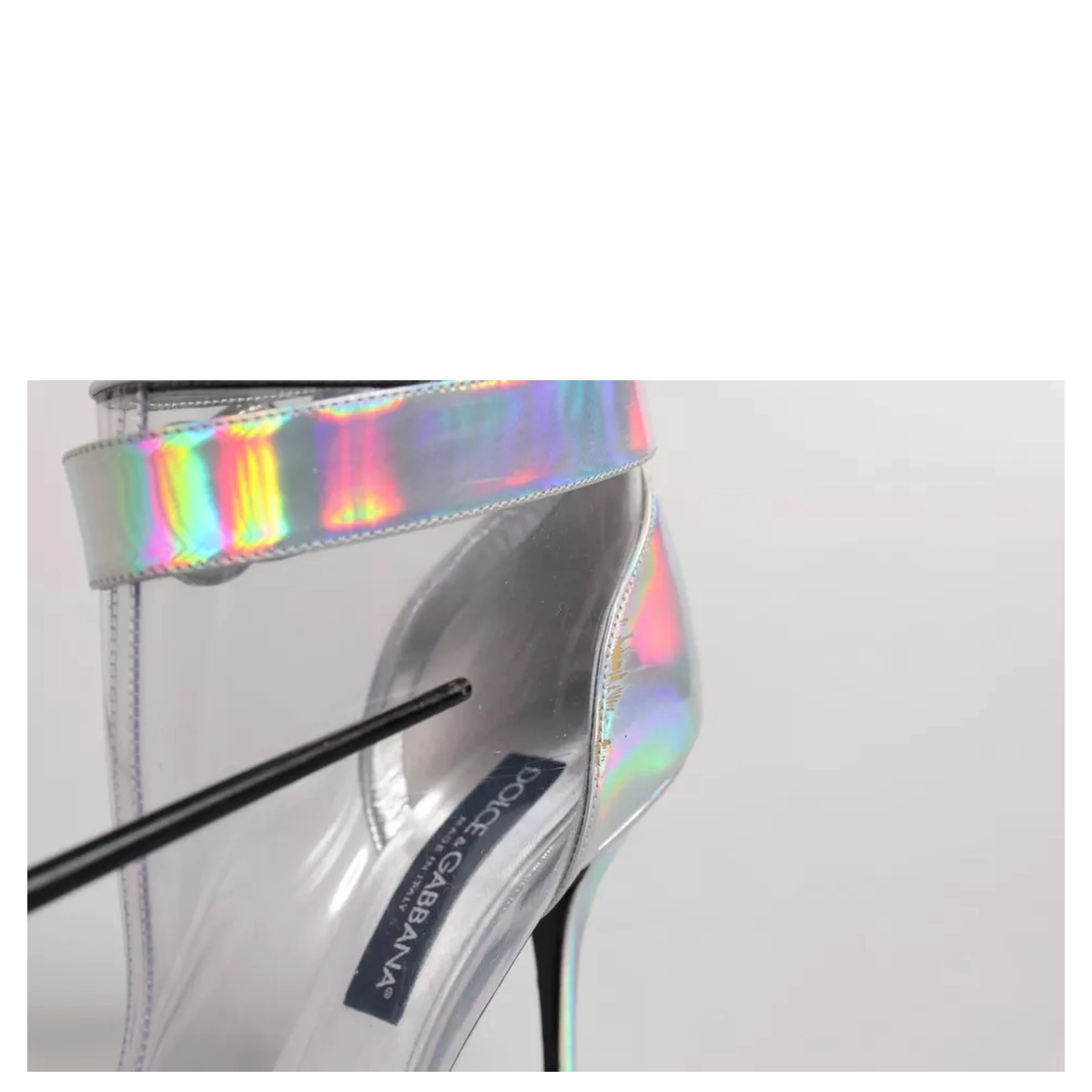 Silver Iridescent Pointed Short Boots Shoes