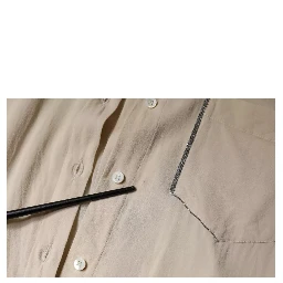 Beige Silk Blend Collared Button Down Top