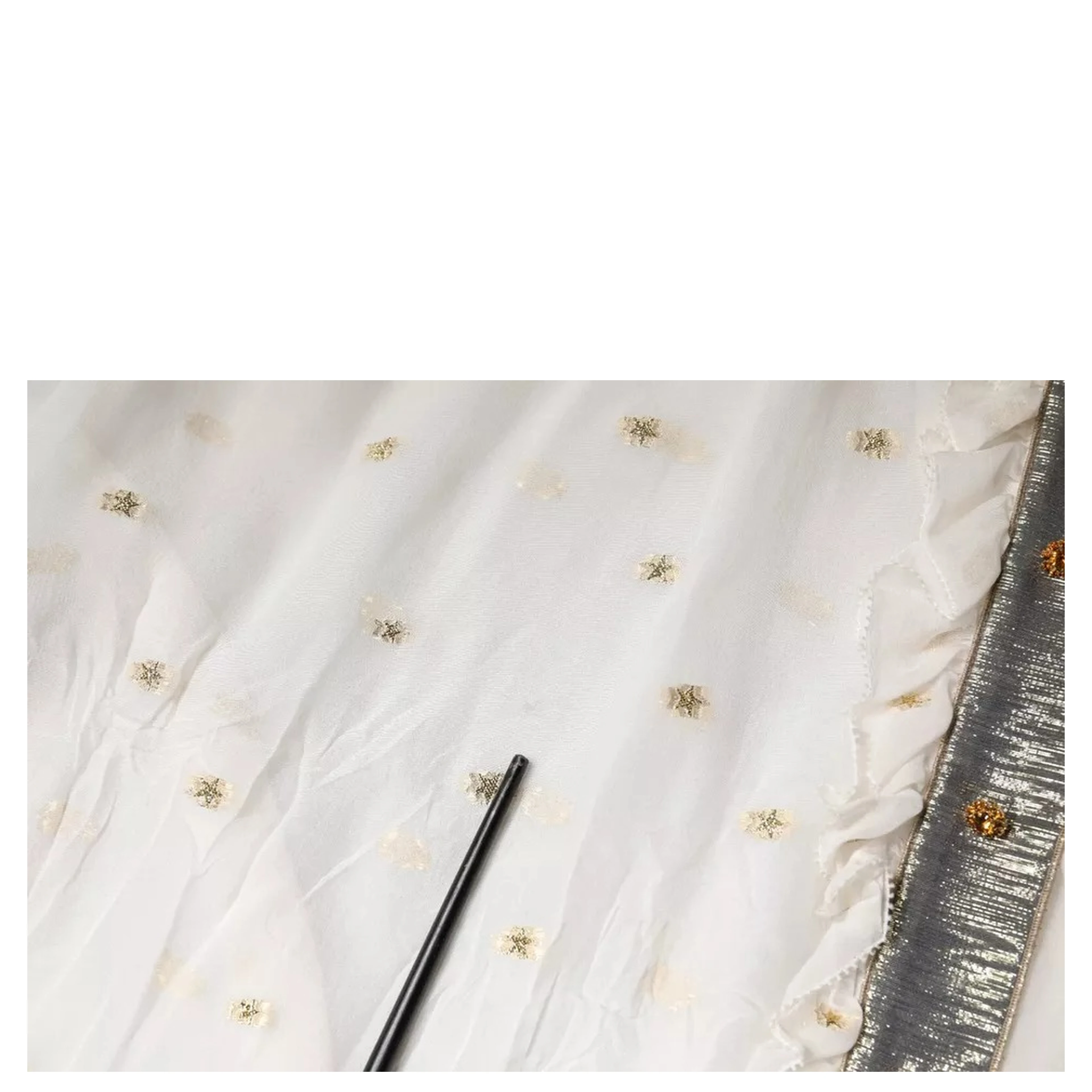 Off White Silk Blend Ascot Collar Blouse Top