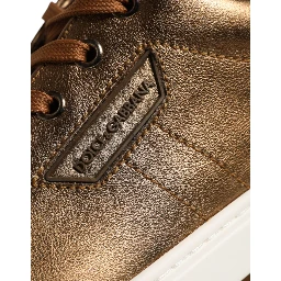 Gold Leather Logo London Men Sneaker Shoes