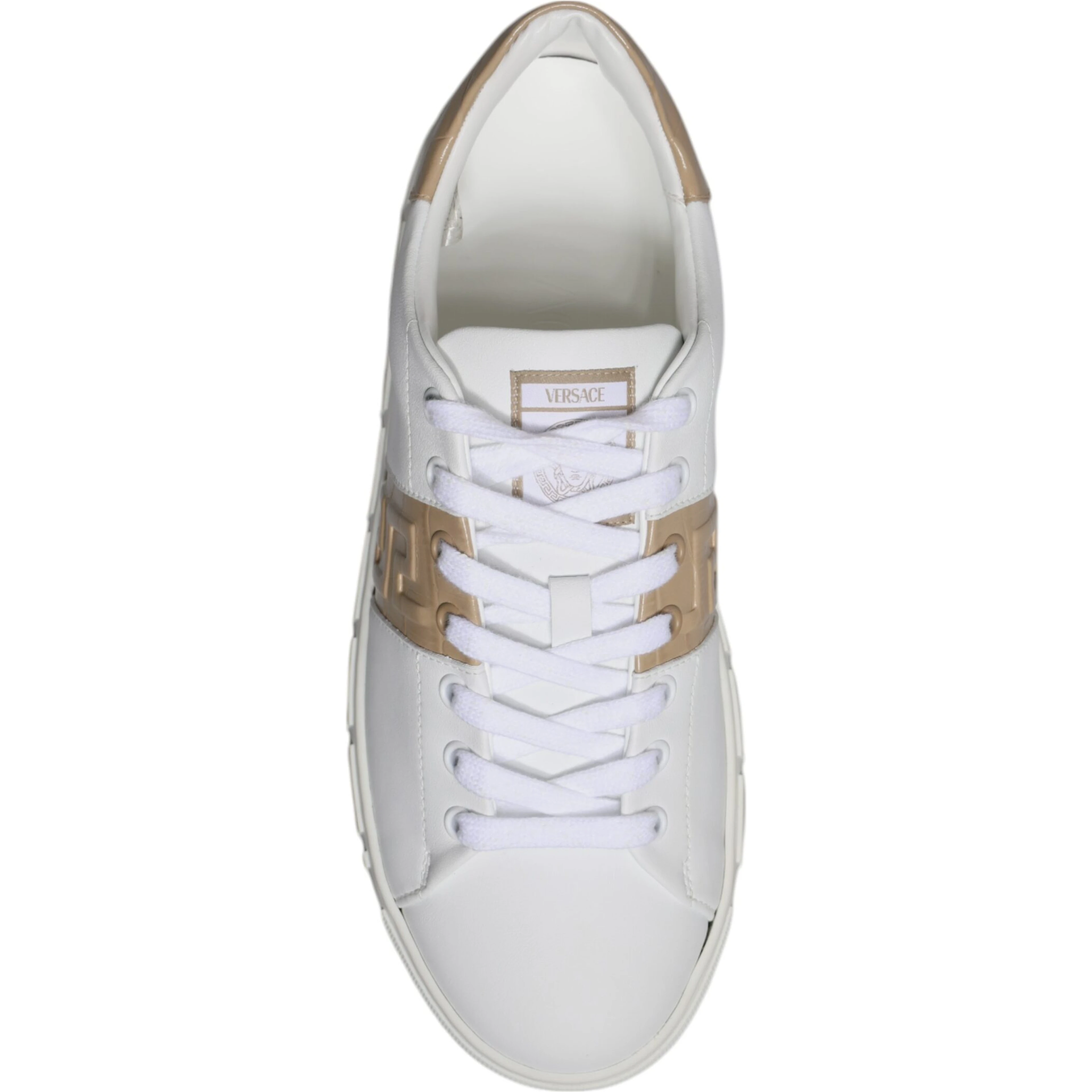 White Brown Greca Print TPU Low Top Men Sneakers Shoes