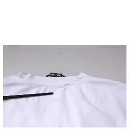 White Graphic Print Cotton Crew Neck T-shirt