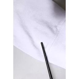 White Logo Cotton Hooded Sweatshirt Sweater