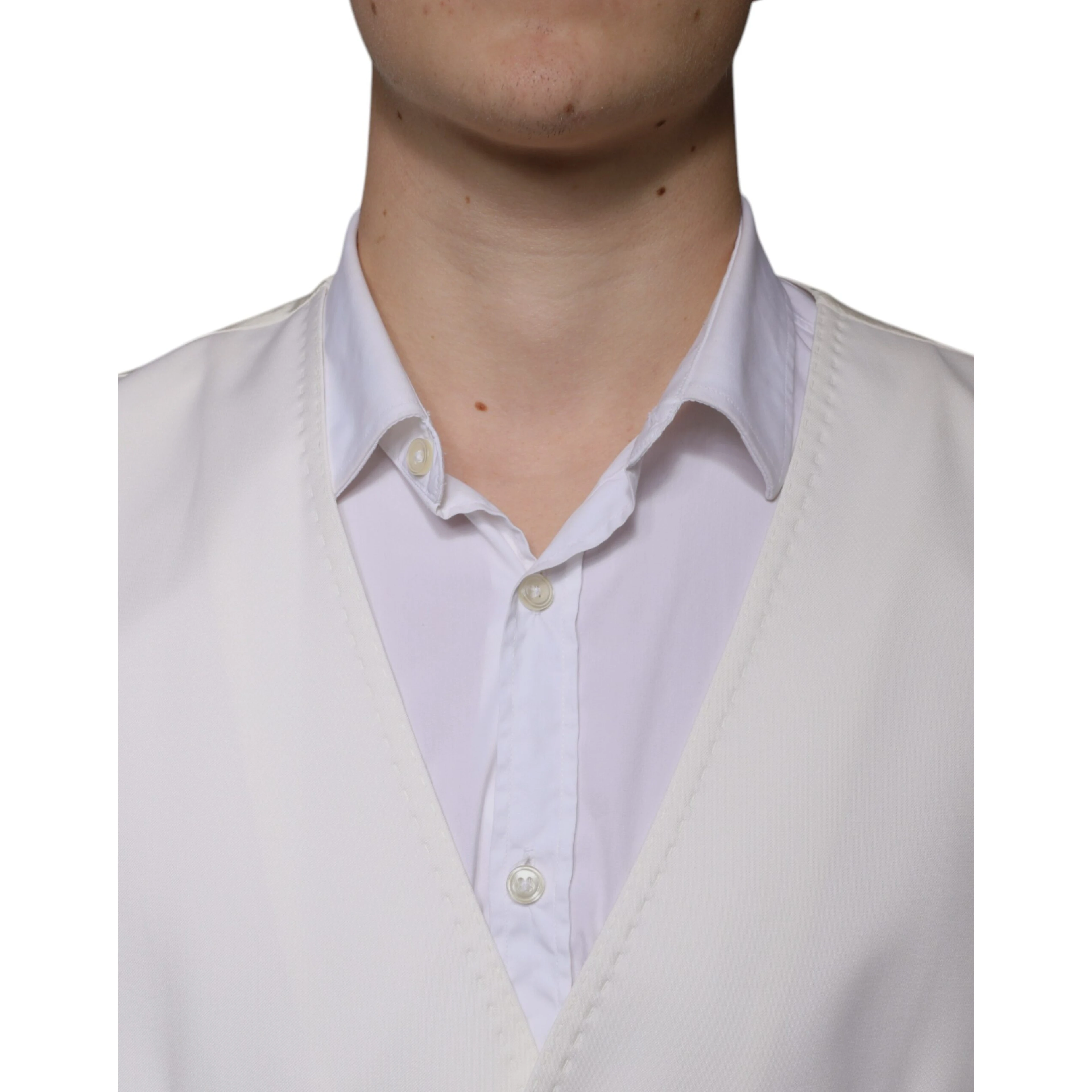 White Wool Silk 3 Piece SlimFit Formal Suit