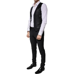 Black Wool 3 Piece Slim Fit Formal Men Suit