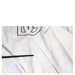 White Hooded Parka Polyester Trench Coat Jacket