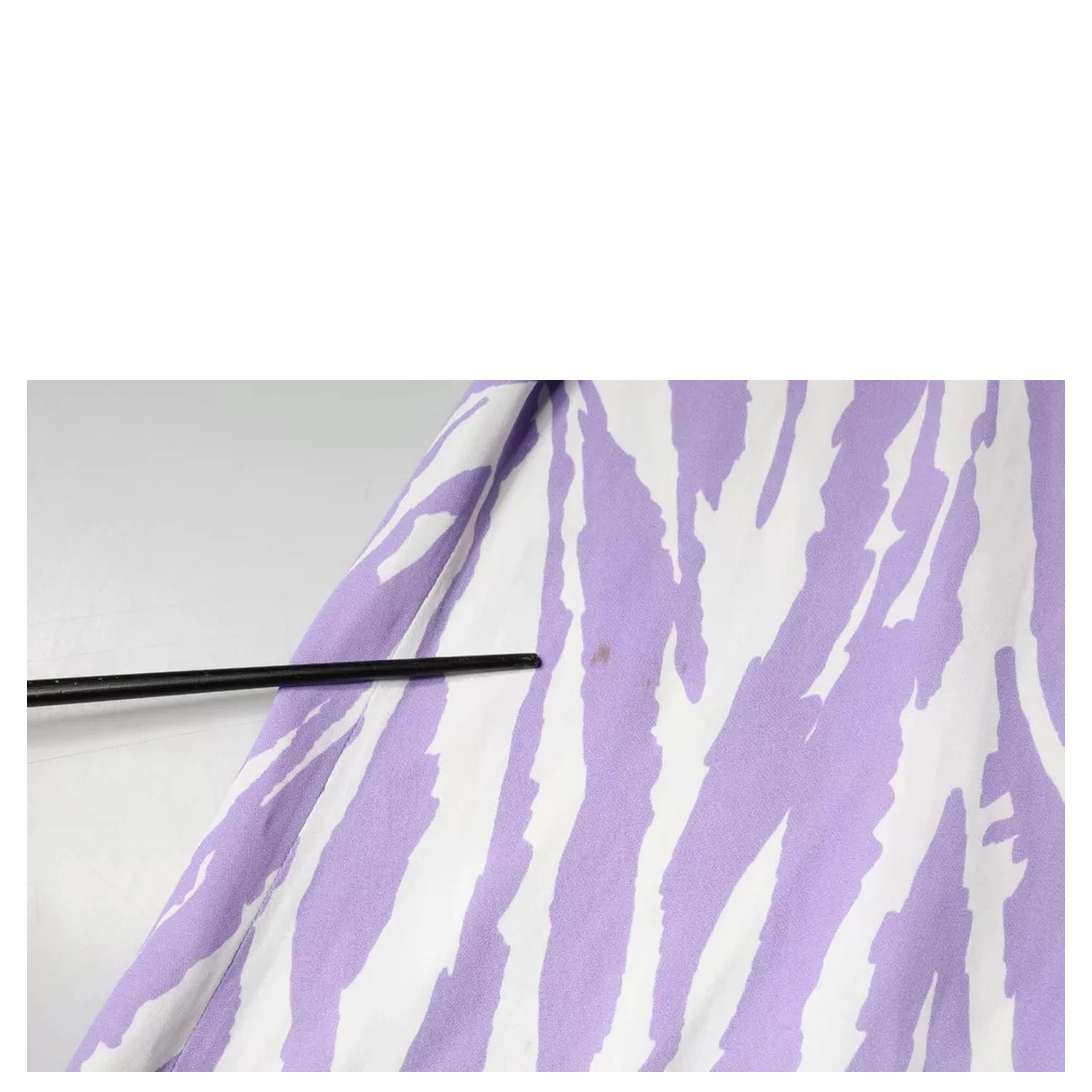 White Purple Patterned Viscose Short Sleeves Maxi Dress