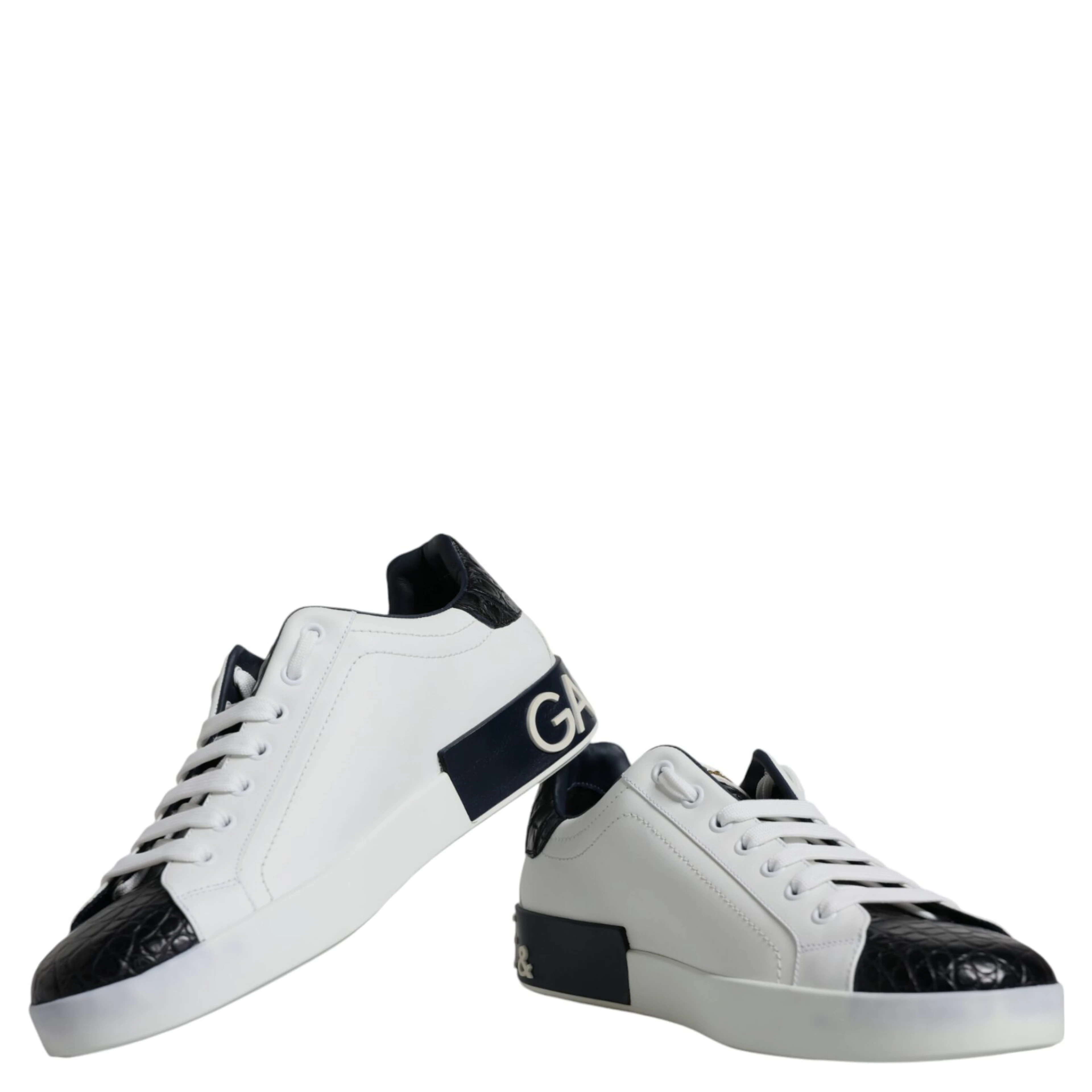 White Leather Logo Portofino Sneaker Shoes