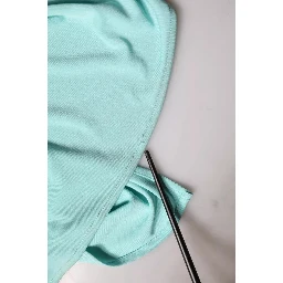 Light Blue Jersey Long Drape One Shoulder Dress