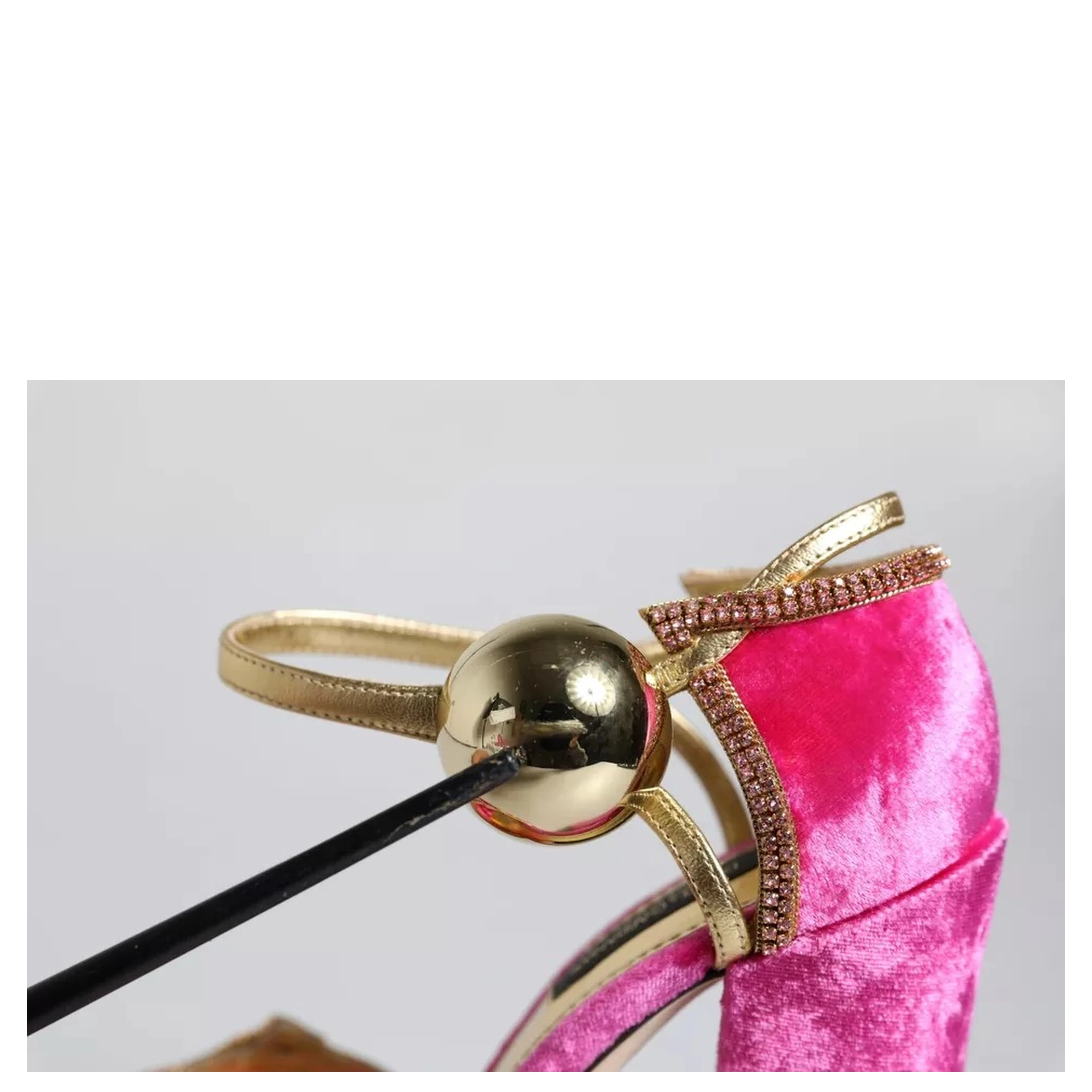 Pink Velvet Platform Ankle Strap Heel Sandals Shoes