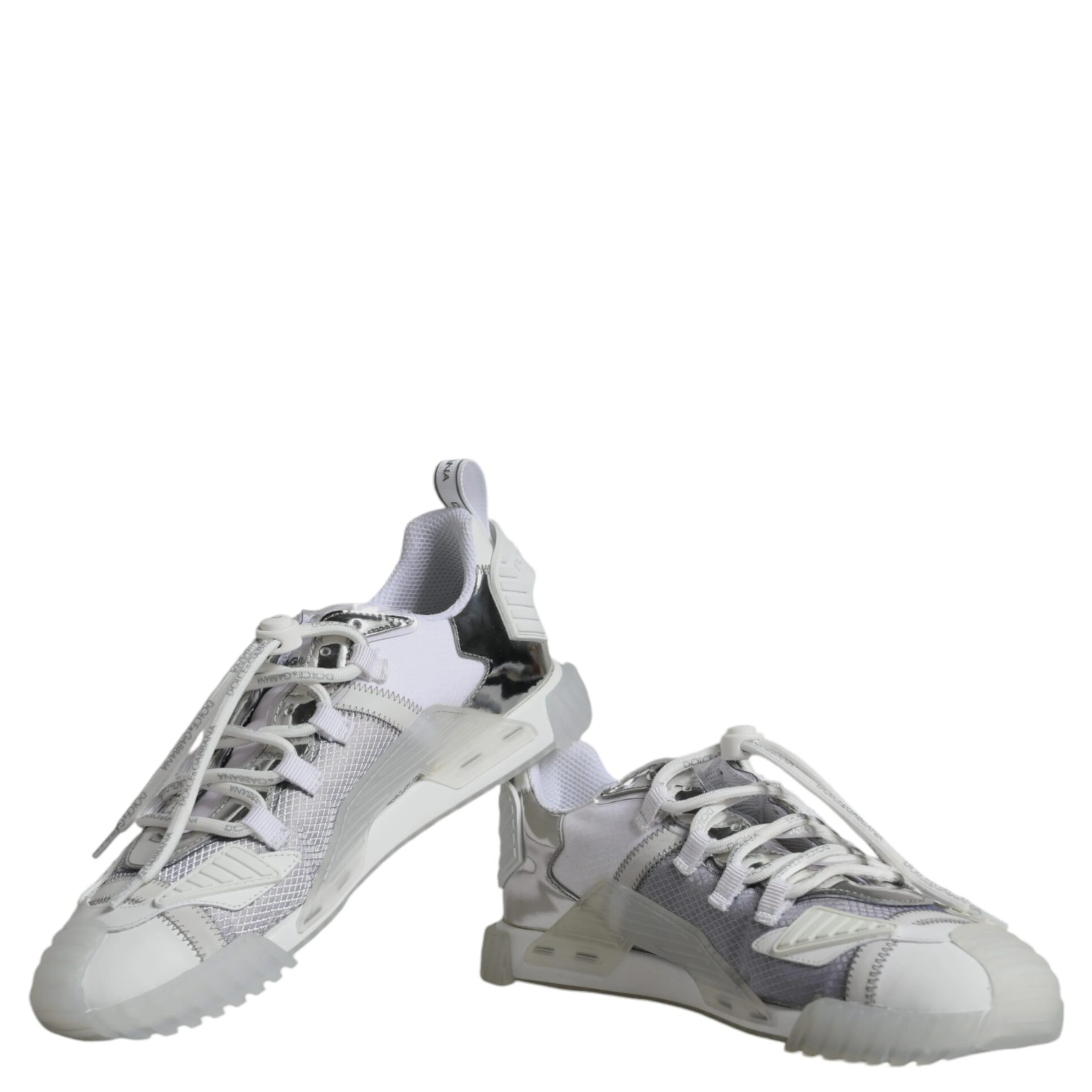 White Silver Low Top NS1 Sneakers Shoes