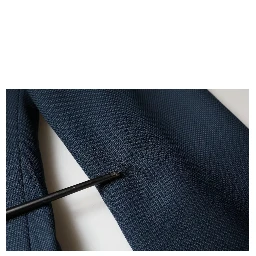 Blue Wool Logo Single Breasted Coat Blazer
