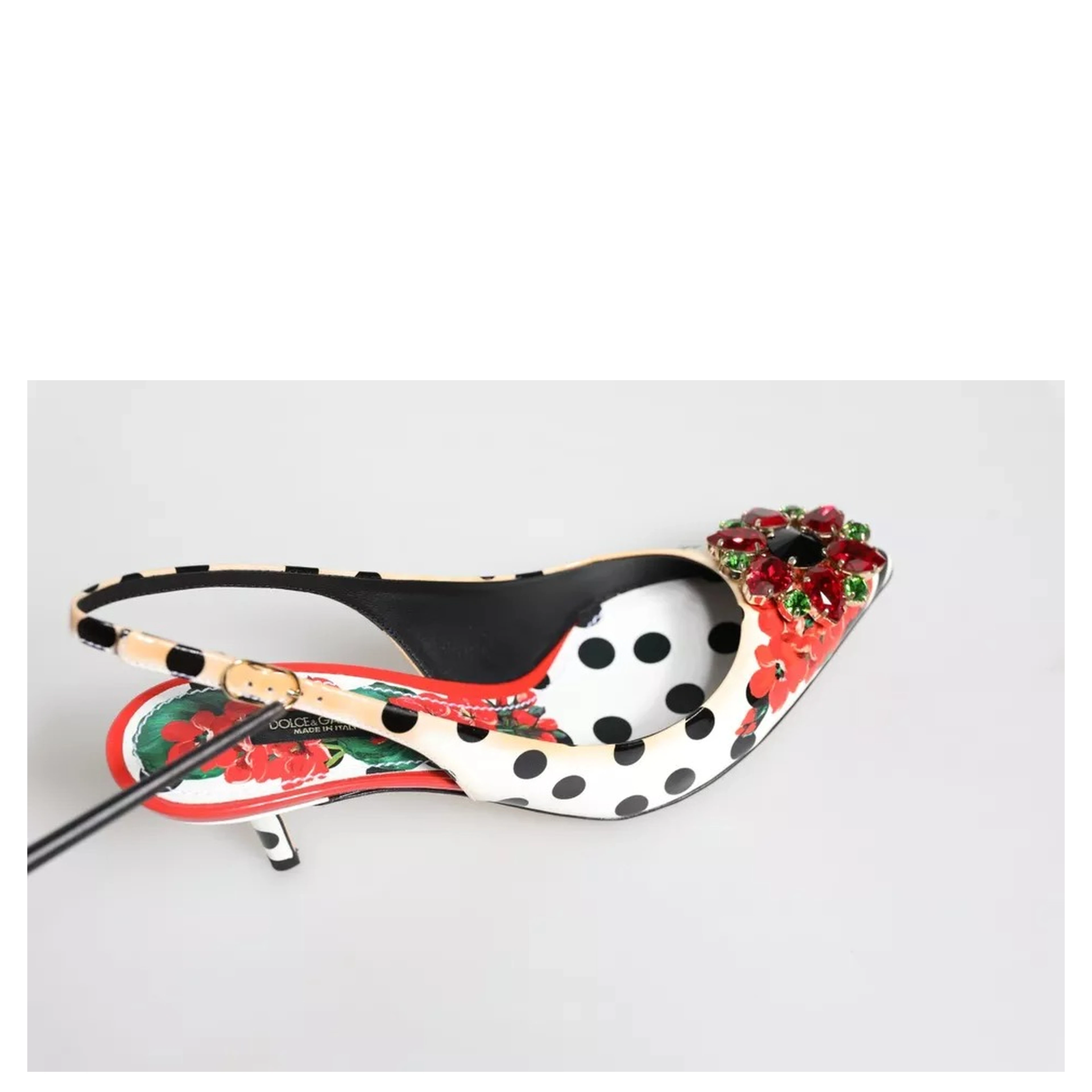 Multicolor Crystal Heels Slingback Shoes