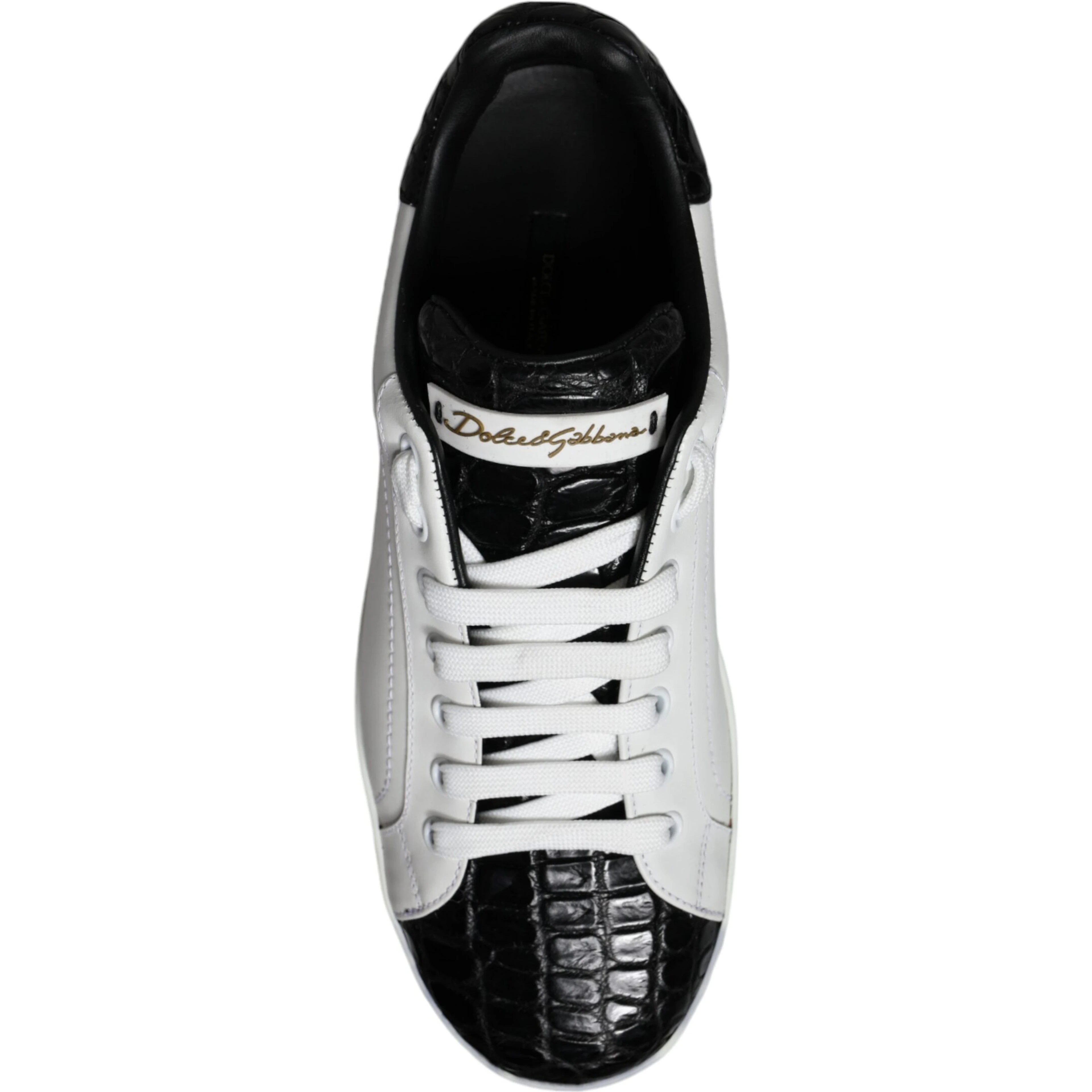 Black Leather Logo Portofino Sneaker Shoes