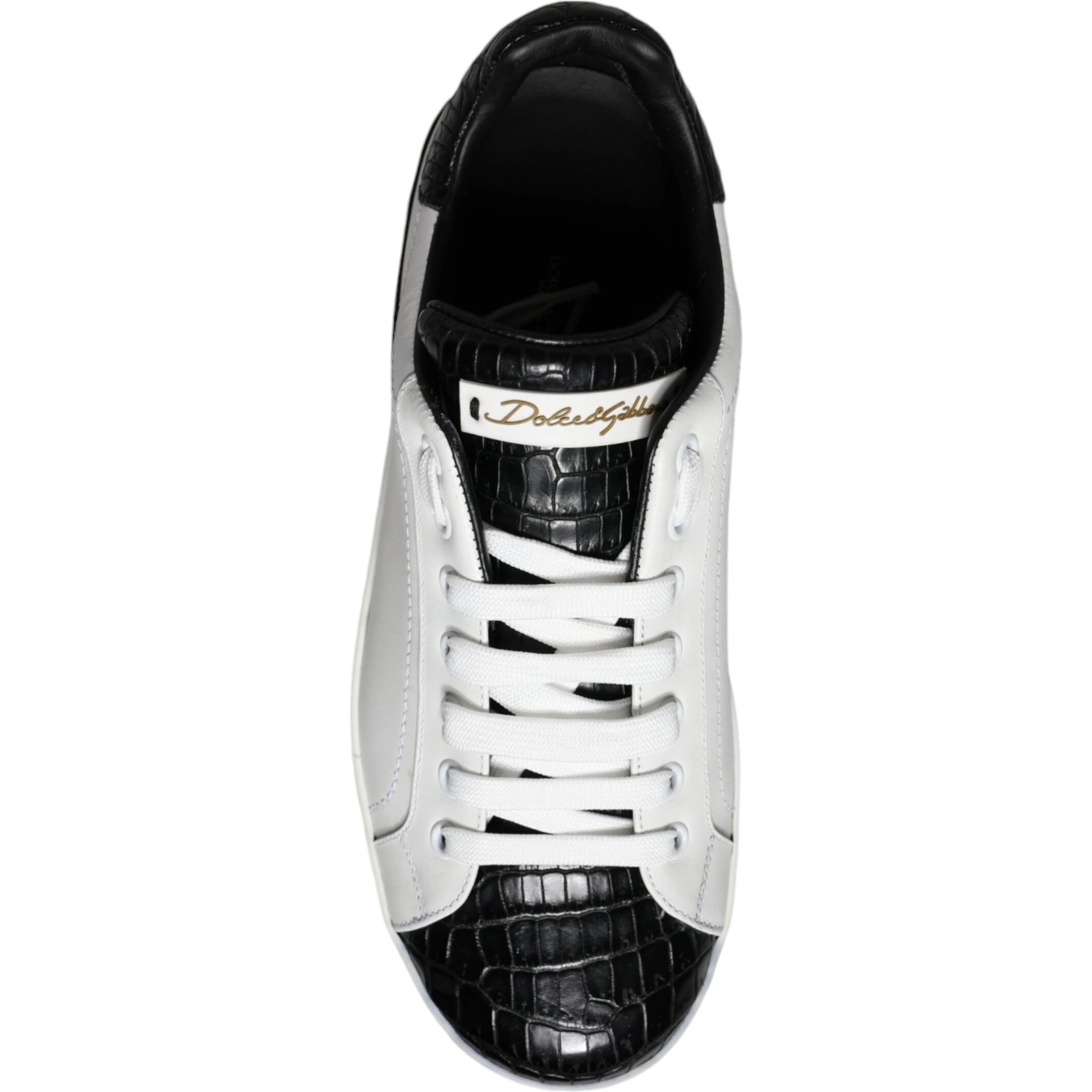 Black Leather Logo Portofino Sneaker Shoes