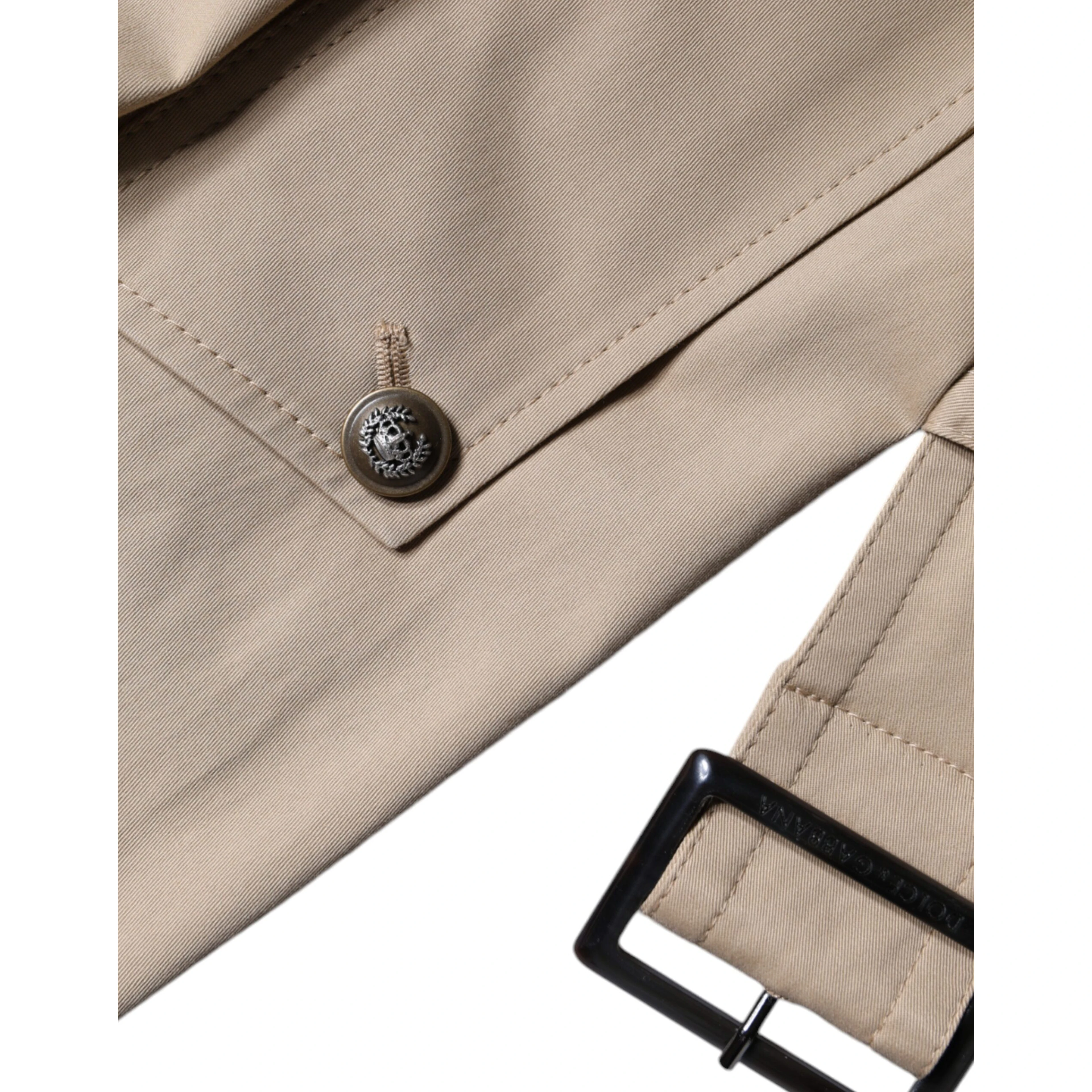 Khaki Double Breasted Trench Coat Jacket