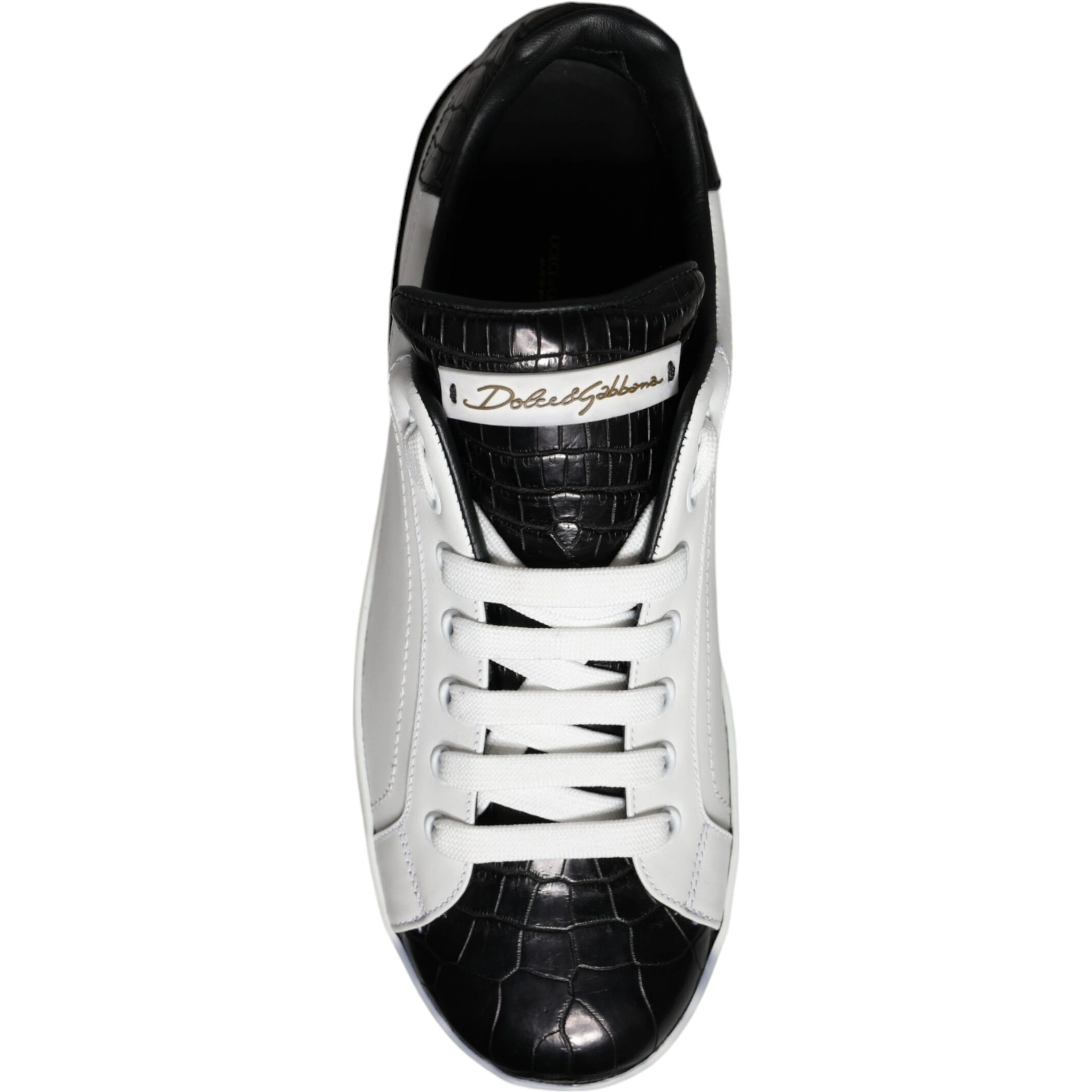 Black Leather Logo Portofino Sneaker Shoes