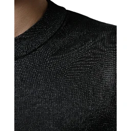 Black Polyester Pullover Sweatshirt Sweater