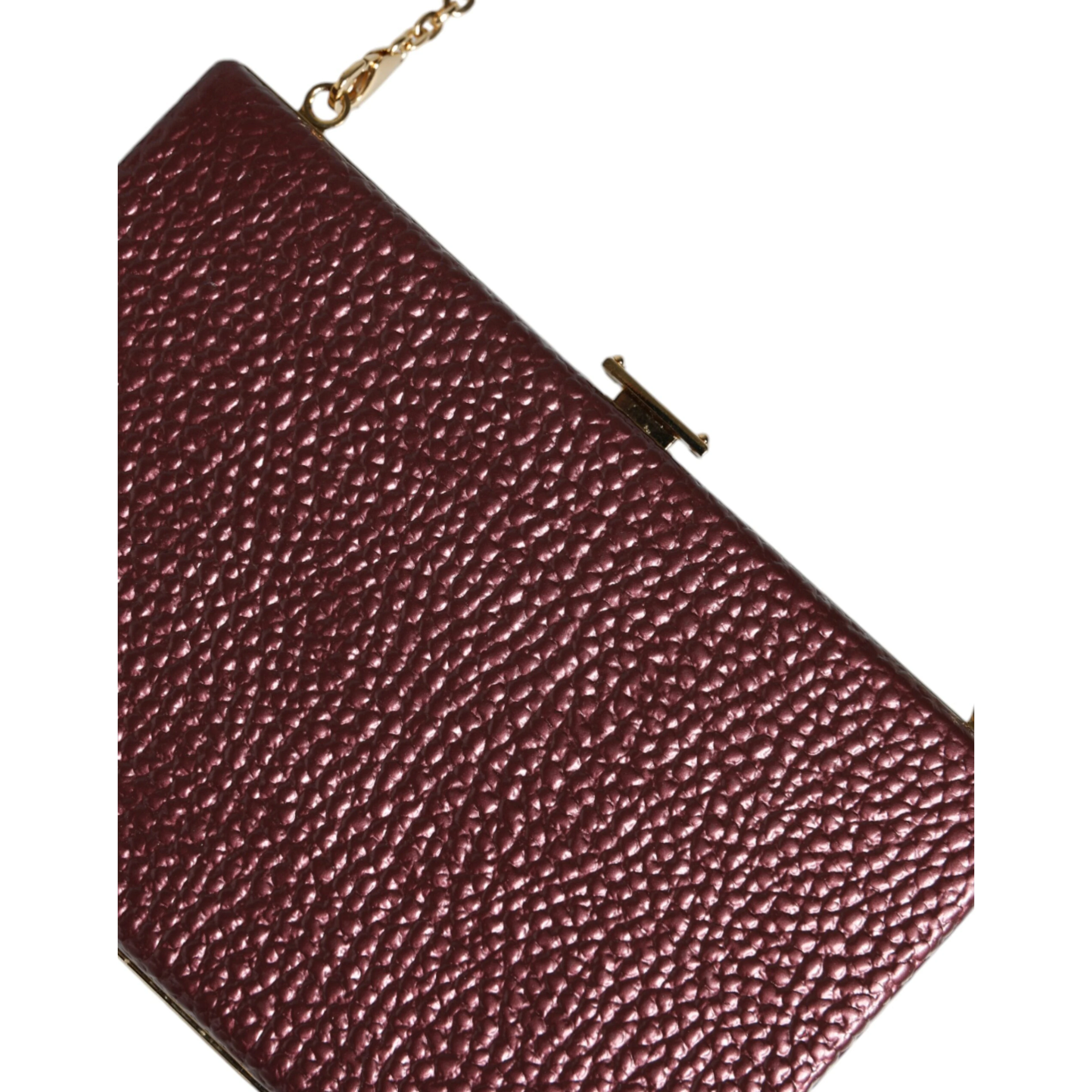 Maroon Leather Clutch Evening Crossbody Bag