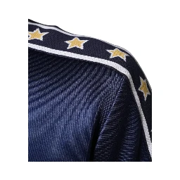 Blue Heraldic Patch Stripe King Bee Sweater