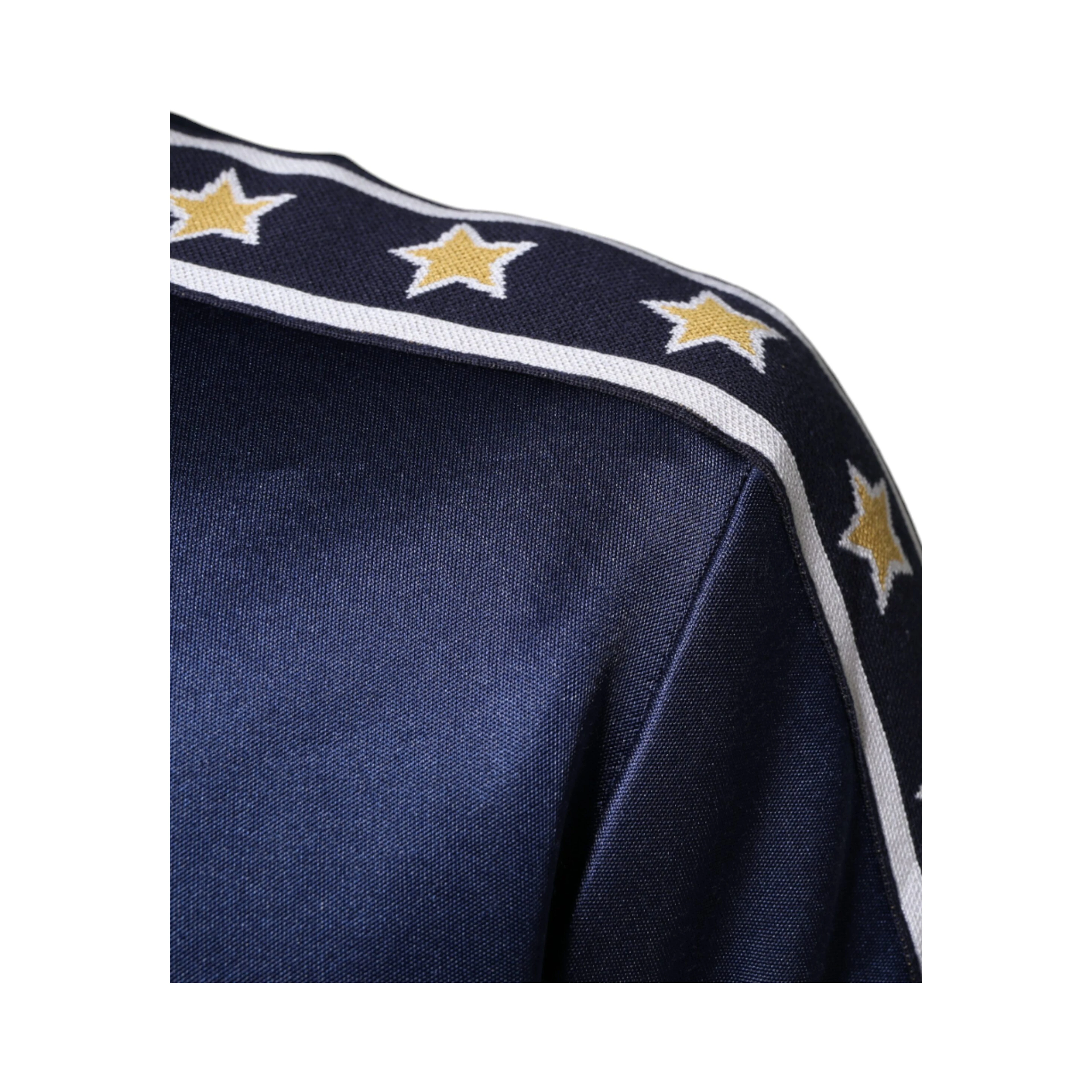 Blue Heraldic Patch Stripe King Bee Sweater
