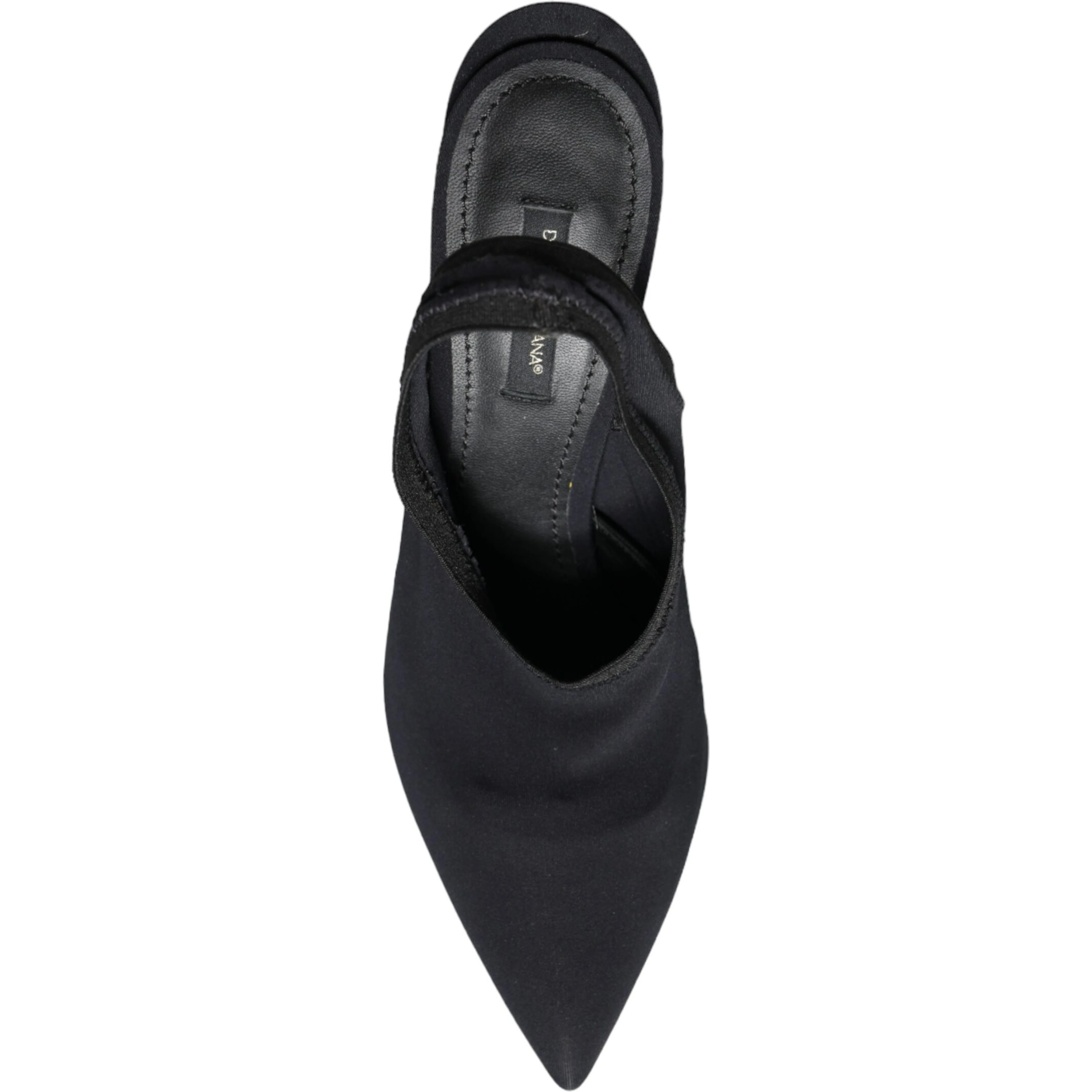 Black Jersey Stretch Heels Slingback Shoes