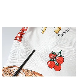 Multicolor Bread Print Collared Blouse Top
