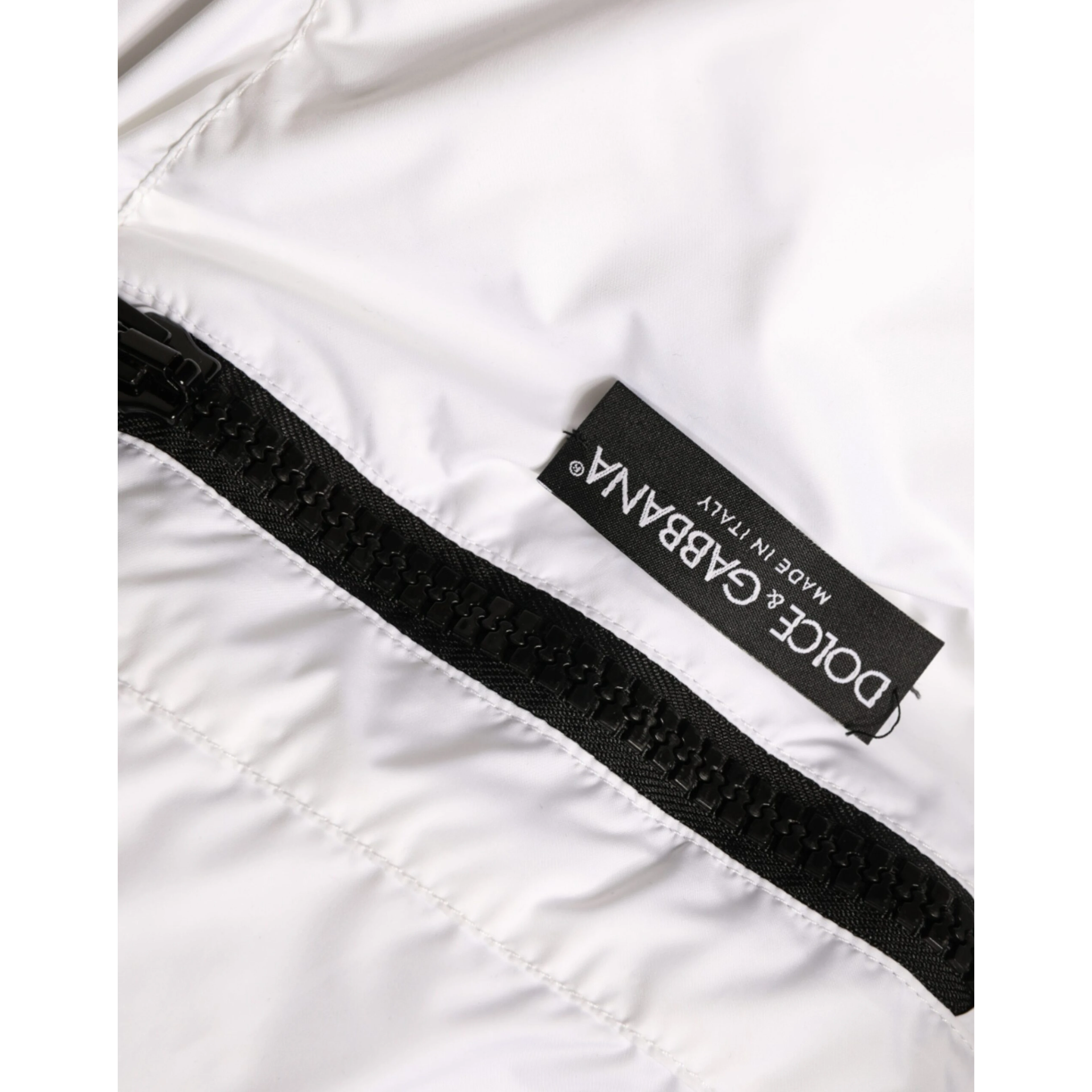 White Puffer Quilted Full Zip Coat Jacket