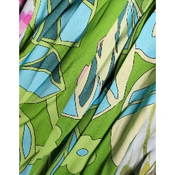 Multicolor Floral Silk Stretch Wrap Dress