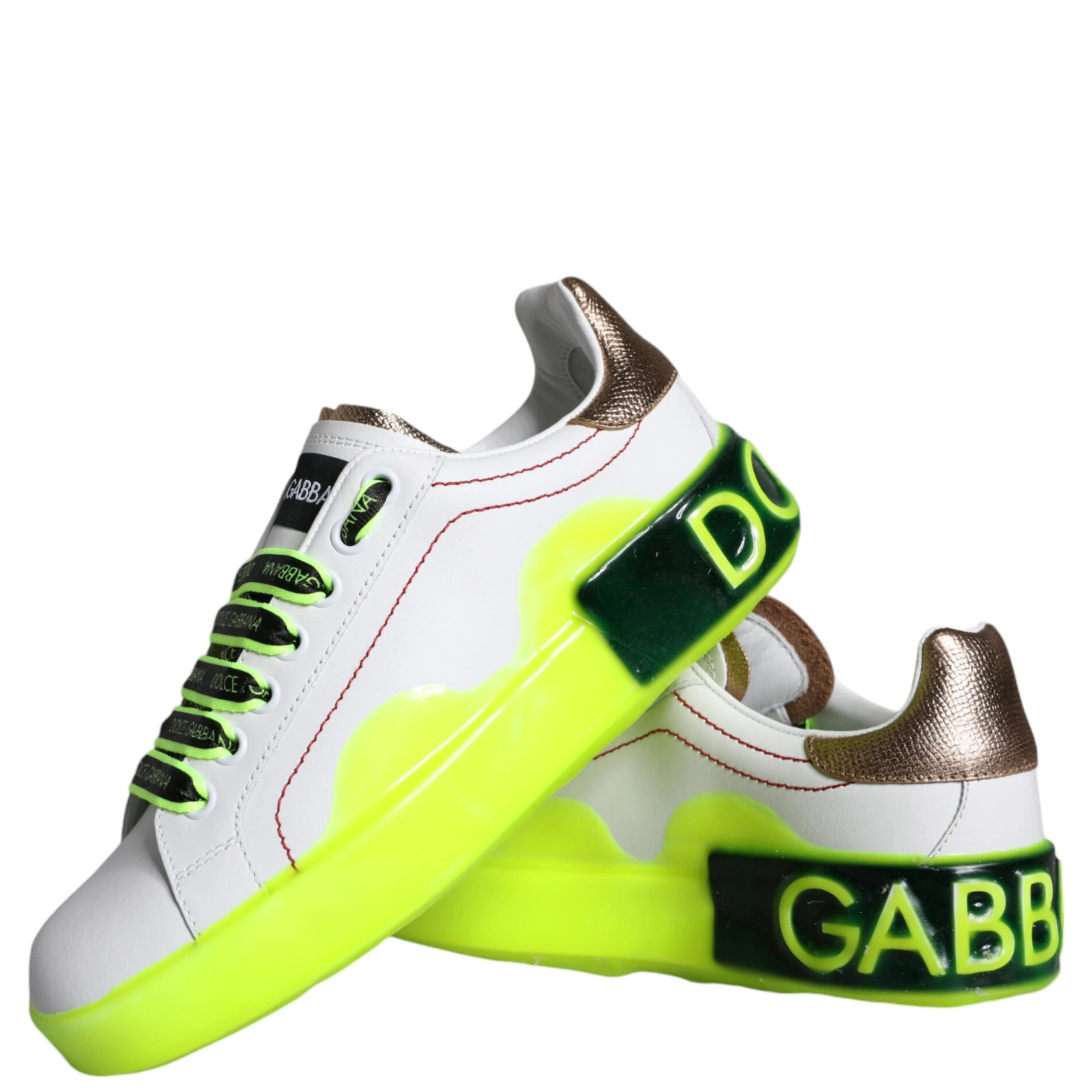 White Leather Portofino Low Top Sneakers Shoes