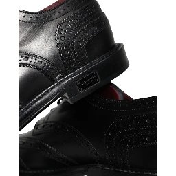 Black Leather Oxford Wingtip Formal Men Shoes